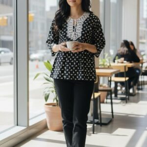 Black A-line kurti