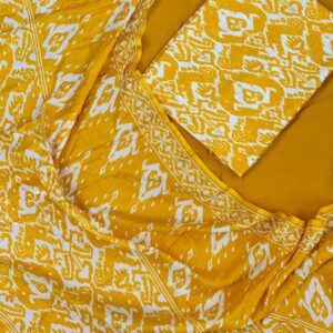 Yellow foil print suit set